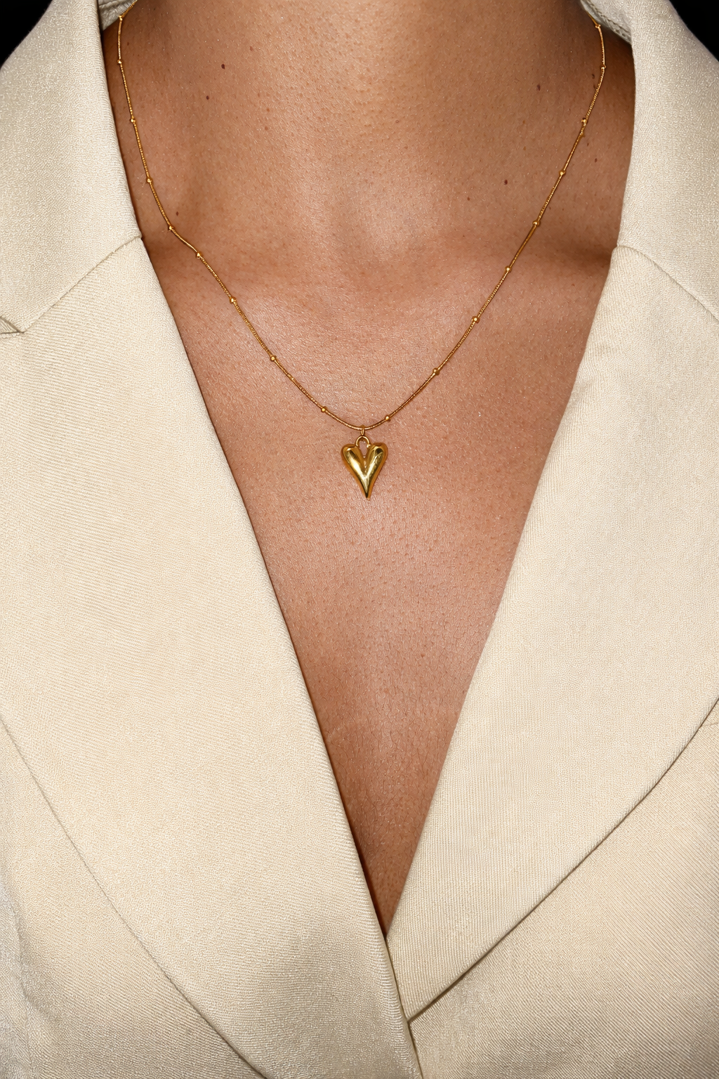 18ct Gold-Plated Heart Pendant Necklace