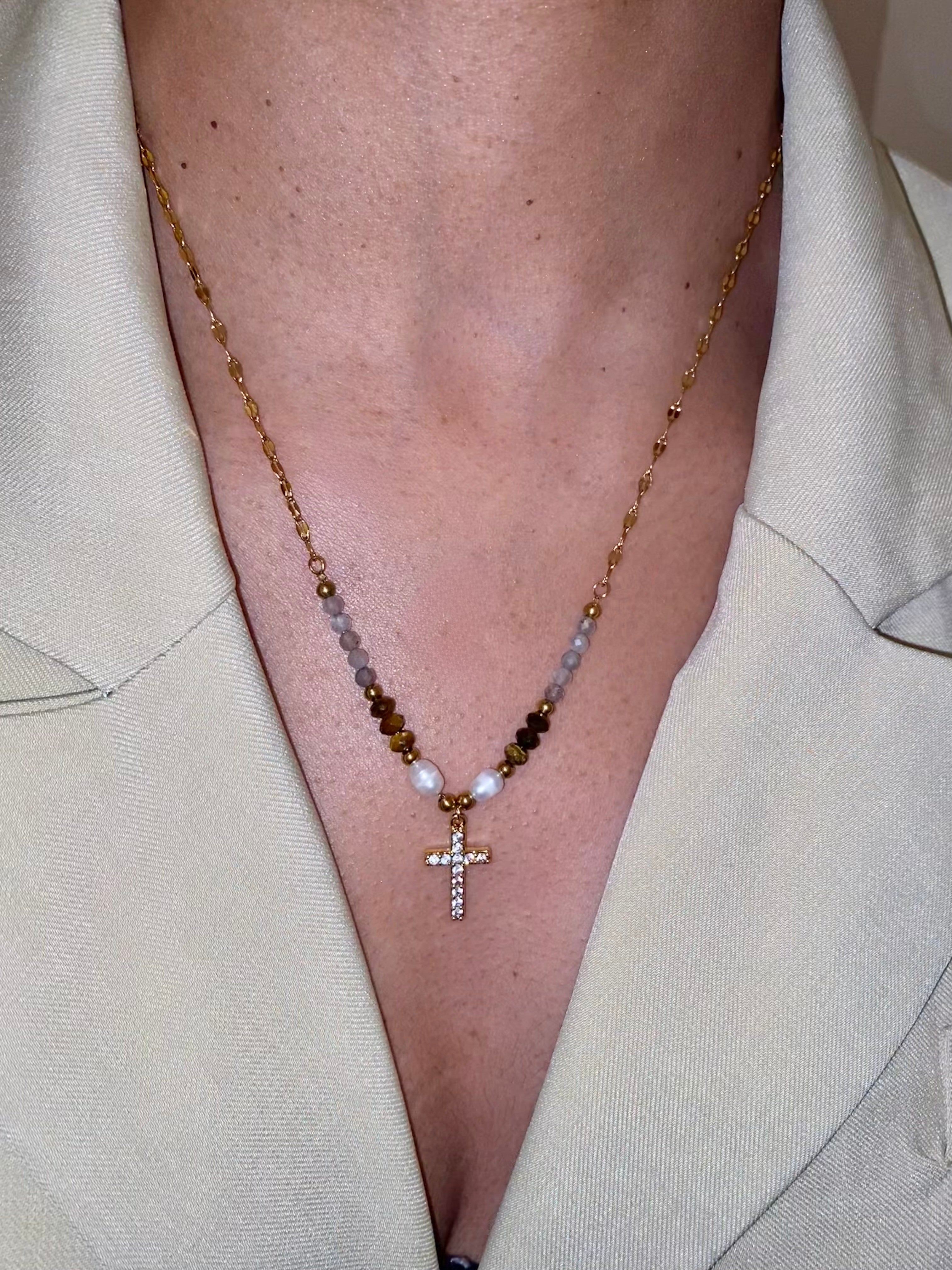 18k Gold-Plated Cross Pendant Necklace