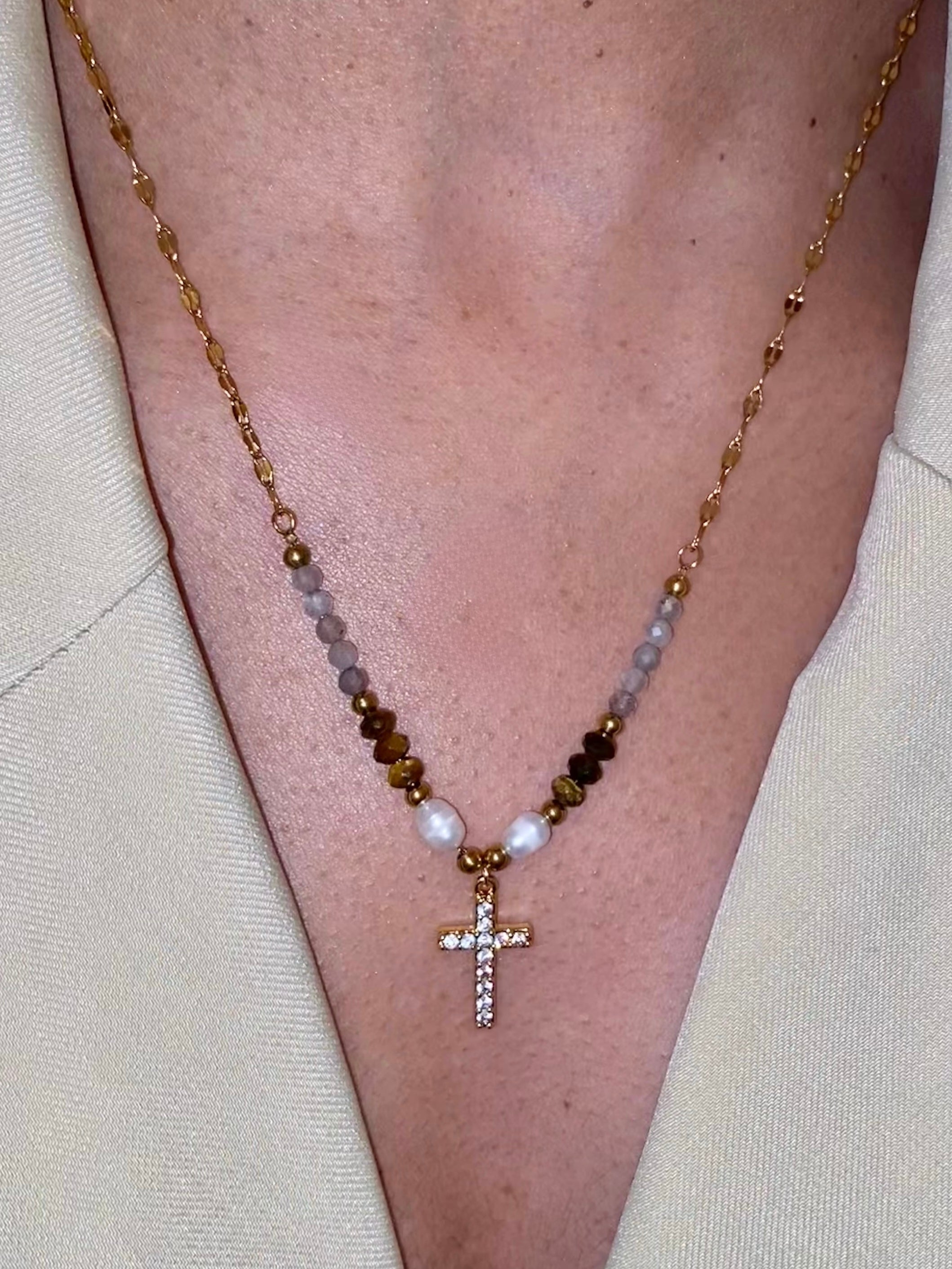 18k Gold-Plated Cross Pendant Necklace