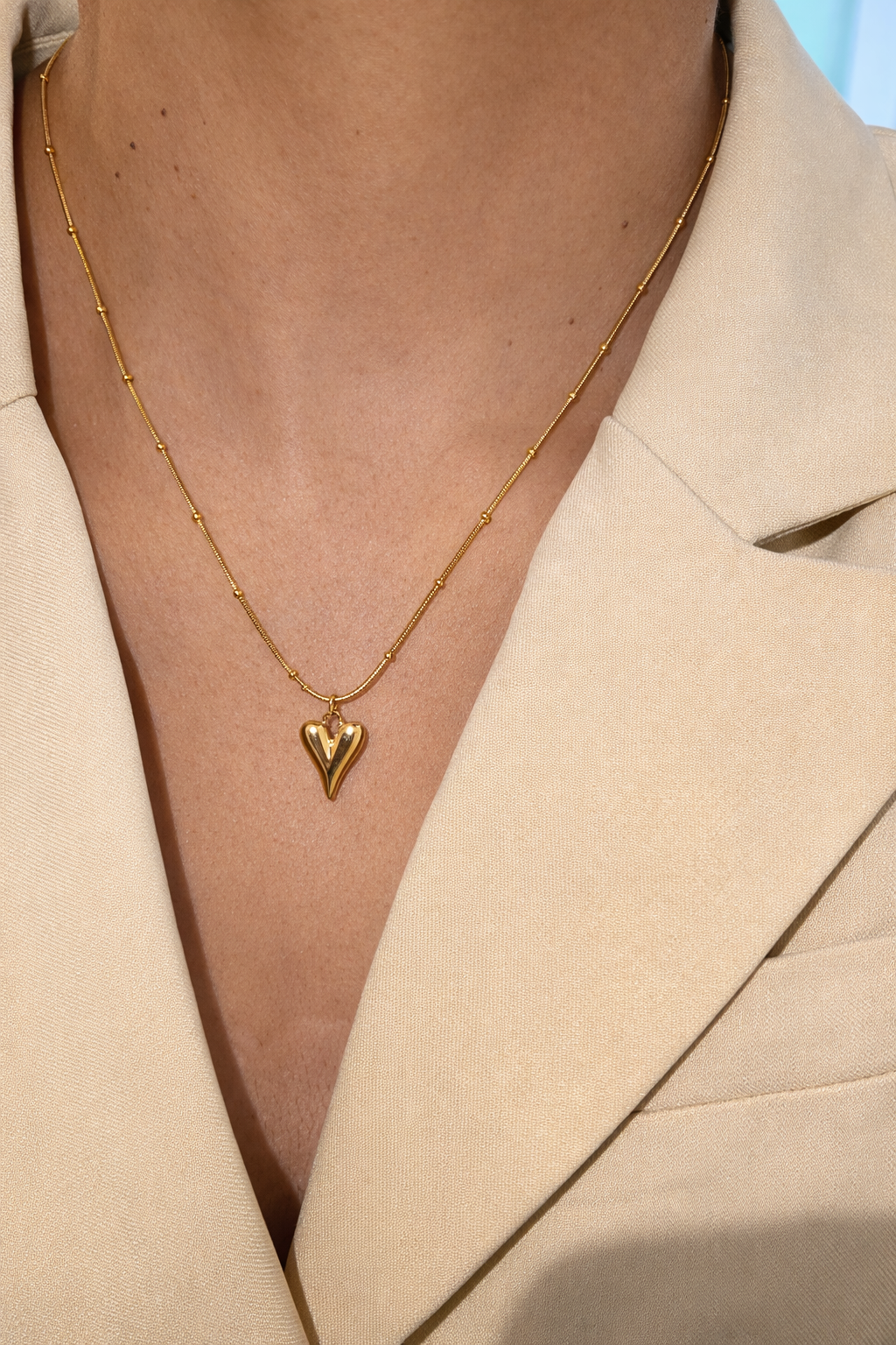 18ct Gold-Plated Heart Pendant Necklace