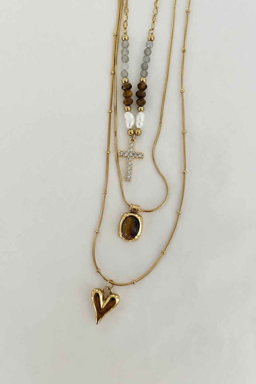 18ct Gold-Plated Heart Pendant Necklace