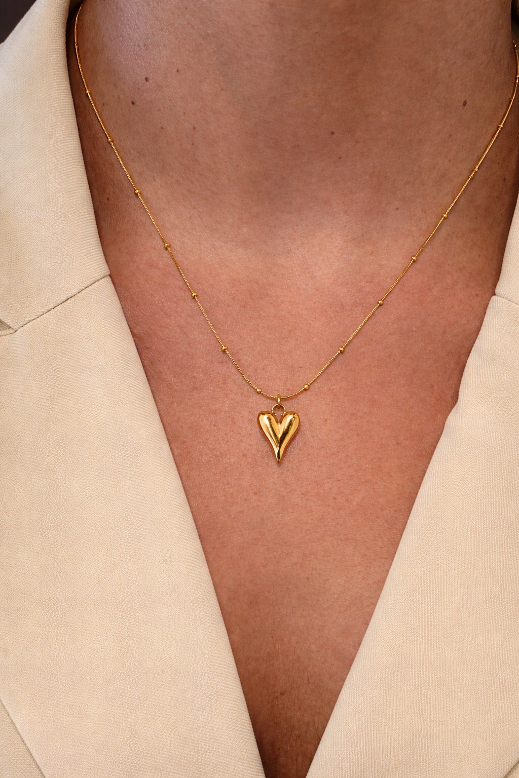 18ct Gold-Plated Heart Pendant Necklace