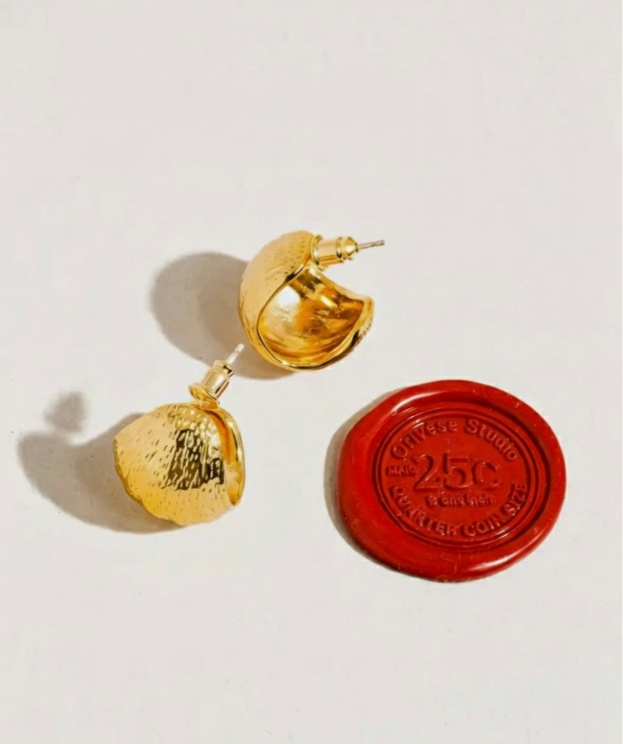 Hammered Gold Earrings