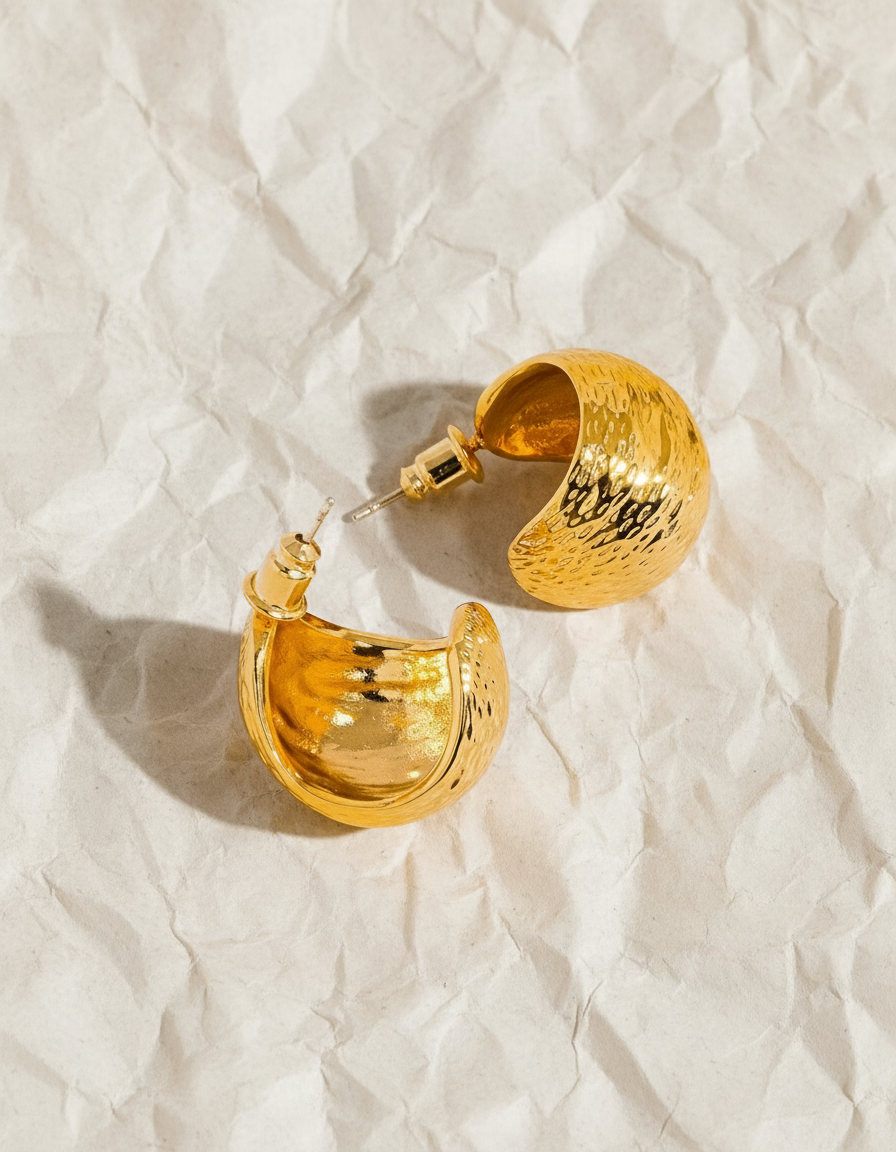 Hammered Gold Earrings